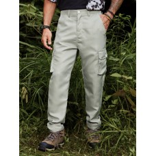 Men Solid Color Utility Multi Pocket Buttons Ankle Length Casual Pants