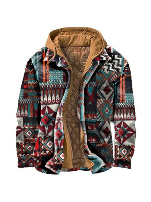 Men's thickened quilted printed jacket HF0408-05-01