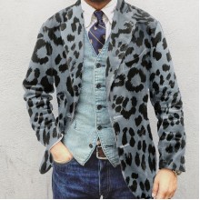 Leopard print casual suit jacket HF2515-02-01