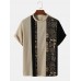 Mens Asymmetric Tribal Printed Short Sleeve O Neck T  Shirts